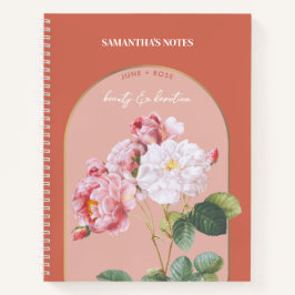Cuaderno Rosa de junio, mes de la flor de parto personaliza
