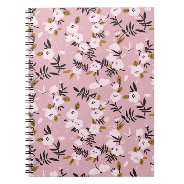 Cuaderno Rosa de la flor del cerezo: primavera tensa (Frente)