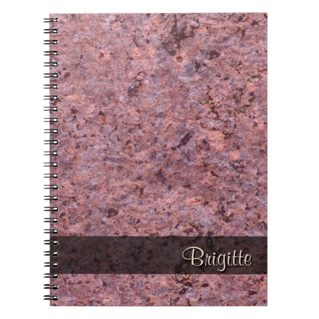 Cuaderno Rosa de la textura de la geología de la foto de la (Frente)