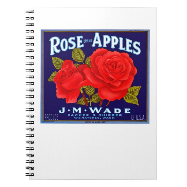 Cuaderno Rosa de manzanas de marca (Frente)