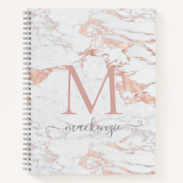 Cuaderno Rosa de moda Relieve metalizado dorado Mármol Mono