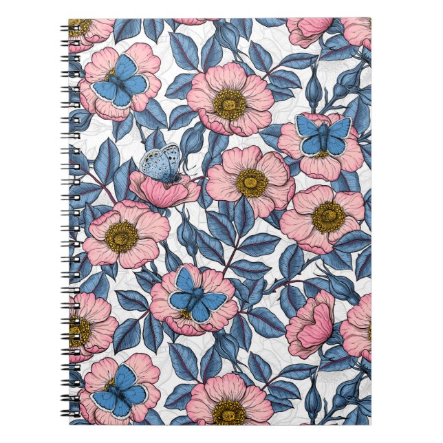 Cuaderno Rosa de perro y mariposas (Frente)