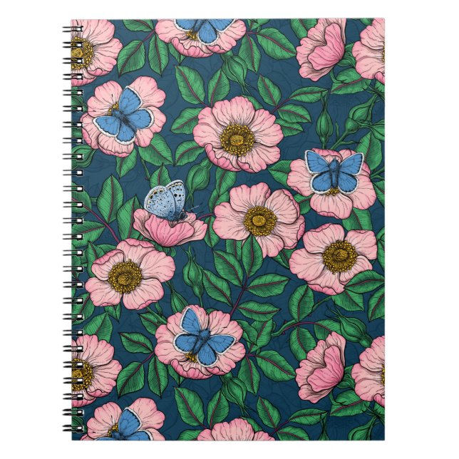 Cuaderno Rosa de perro y mariposas (Frente)