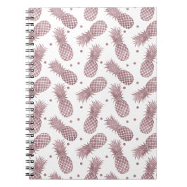Cuaderno Rosa de piñas doradas