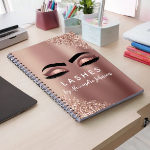 Cuaderno Rosa de Relieve metalizado dorado Purpurina Sparkl
