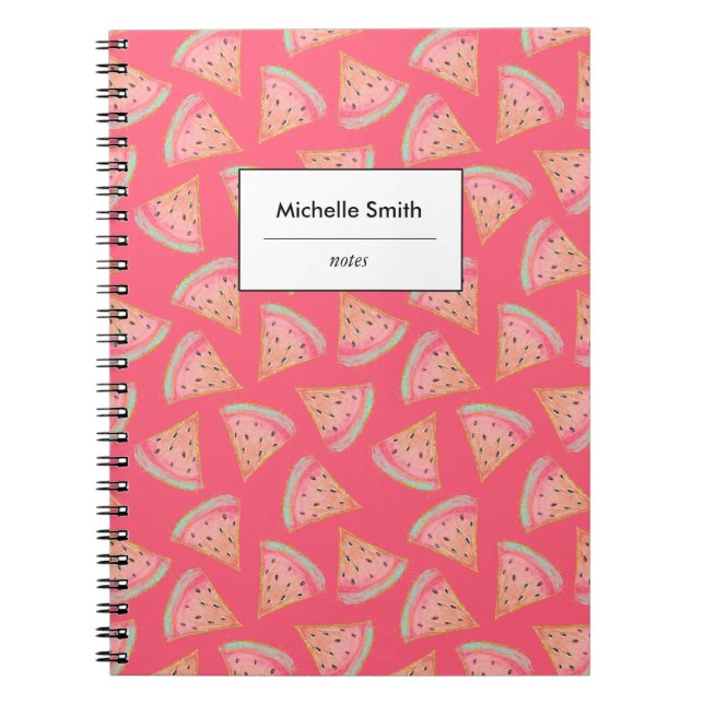 Cuaderno Rosa de sandía personalizada (Frente)