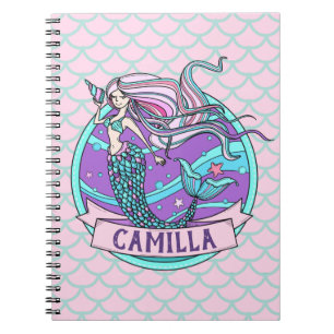 Cuaderno Rosa delicado lindo de la sirena el del