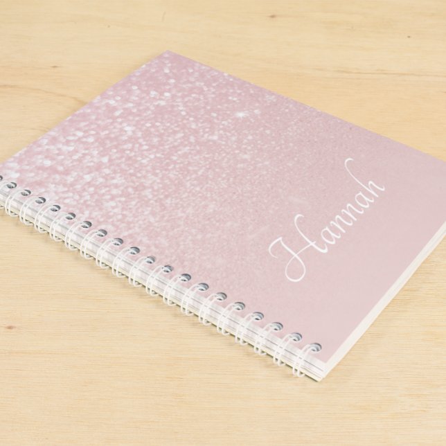 Cuaderno Rosa Desvaído Glitter Ombre Personalizado (Subido por el creador)