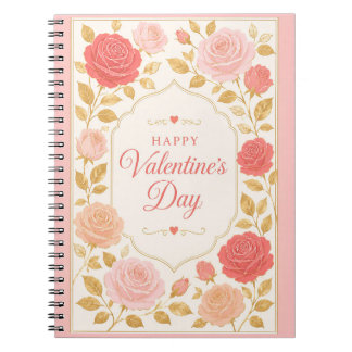 Cuaderno Rosa Dorada Romance de San Valentín