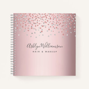 Cuaderno Rosa dorado estilista maquillador artista moda gla