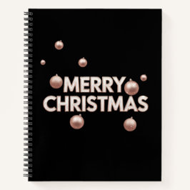 Cuaderno Rosa Dorado Feliz Navidad - Diseño Navideño