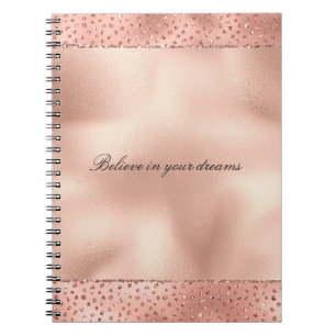 Cuaderno Rosa Dorado Glam Glitter Puntos      