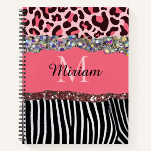 Cuaderno Rosa Dorado Glitter Drips Rubor Rosa