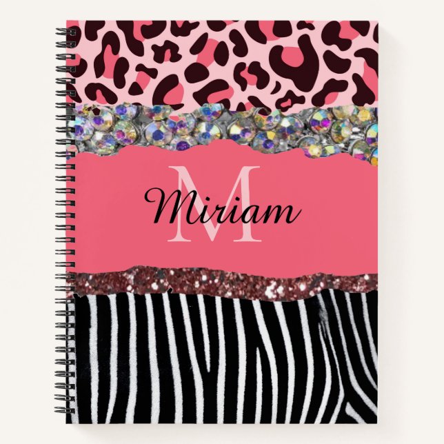 Cuaderno Rosa Dorado Glitter Drips Rubor Rosa (Anverso)