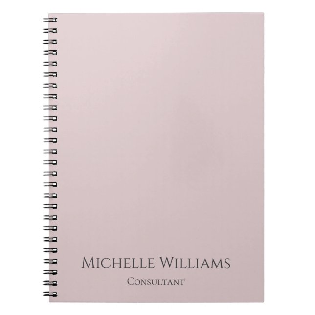 Cuaderno Rosa Dorado Minimalista Simple Femenino Profesiona (Frente)