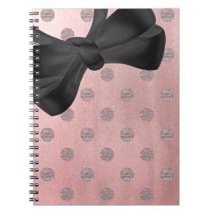 Cuaderno Rosa Dorado Rosa Brillo Glam Lunares Moderno Chic