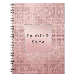 Cuaderno Rosa espumoso Gold Glam Brown Purpurina