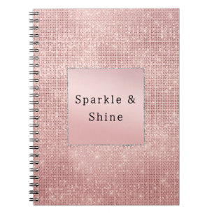 Cuaderno Rosa espumoso Gold Glam Brown Purpurina