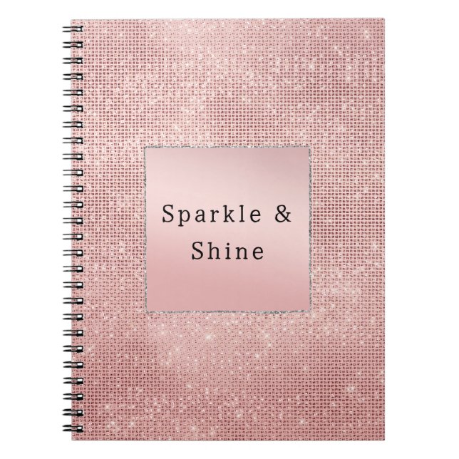 Cuaderno Rosa espumoso Gold Glam Brown Purpurina (Frente)