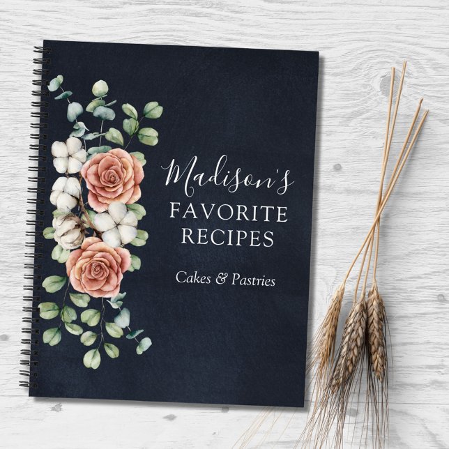 Cuaderno Rosa Eucalyptus Floral Rustic Recipe Book (In situ)