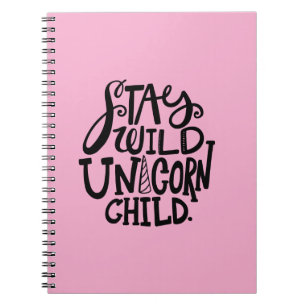 Cuaderno Rosa Femenino Stay Wild Unicornio