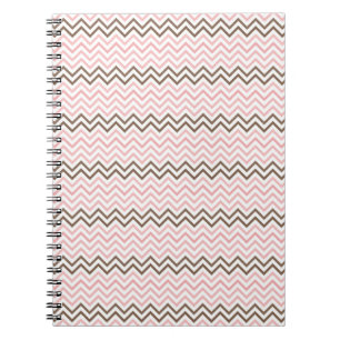 Cuaderno Rosa Femenino y Chevron Marrón