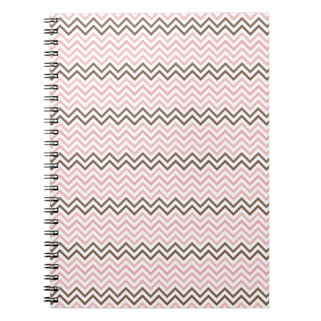 Cuaderno Rosa Femenino y Chevron Marrón (Frente)