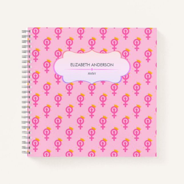 Cuaderno Rosa feminista personalizado (Anverso)