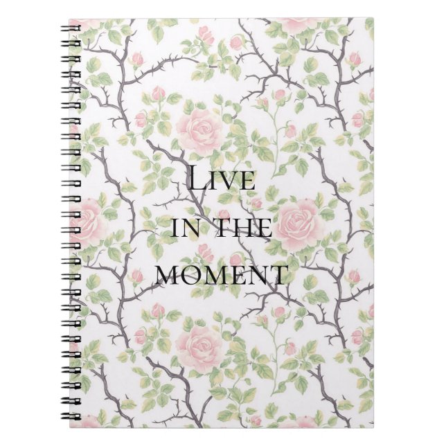 Cuaderno Rosa Floral con Rubor Rosa (Frente)