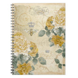 Cuaderno Rosa floral de la reina de la cosecha