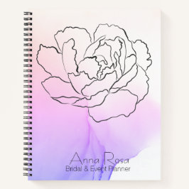 Cuaderno *~* Rosa floral Lavanda y acuarela rosada pastel