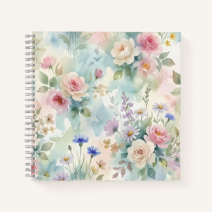 Cuaderno Rosa Floral Pastel