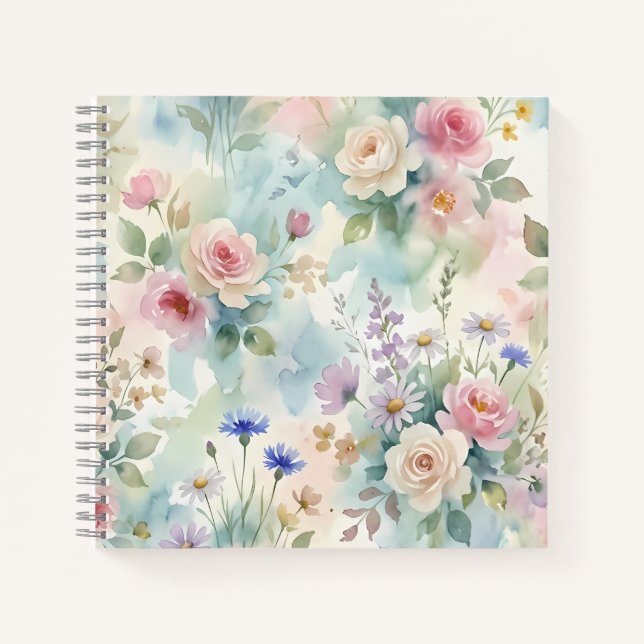 Cuaderno Rosa Floral Pastel (Anverso)