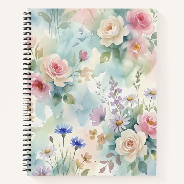 Cuaderno Rosa Floral Pastel (Anverso)