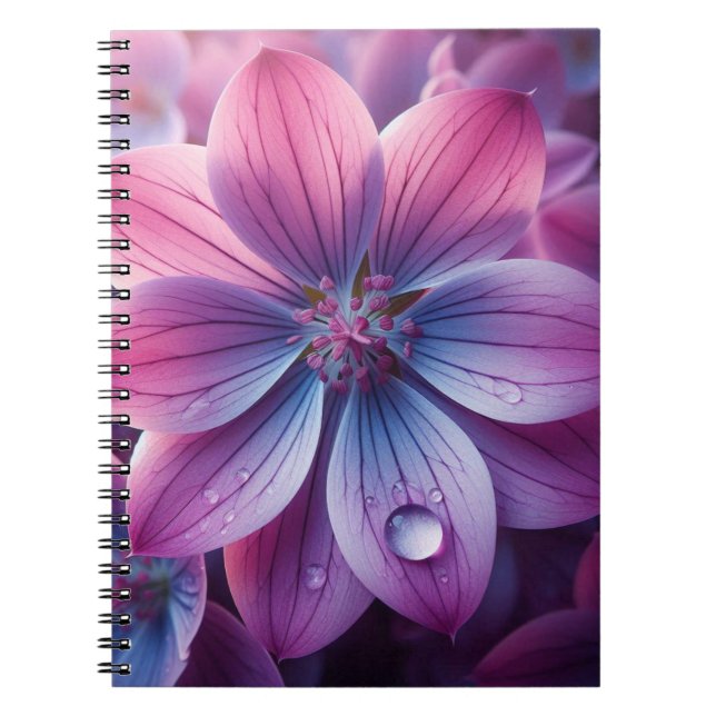 Cuaderno Rosa floral y Lilac púrpura (Frente)