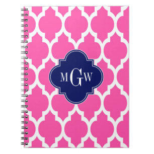 Cuaderno Rosa Fuerte #2 Blanco Marruecos #4 Azul Marino Mon