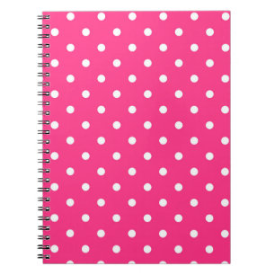 Cuaderno Rosa fuerte con lunares blancos