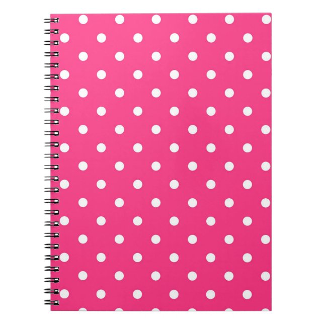 Cuaderno Rosa fuerte con lunares blancos (Frente)