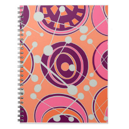 Cuaderno Rosa. geoformas naranja y púrpura