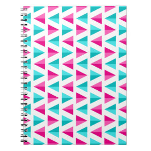 Cuaderno Rosa geométrico y modelo azul de los triángulos de