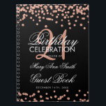 Cuaderno Rosa Gold 21st Birthday Guest Book Confetti Black<br><div class="desc">Elegante Fiesta del 21º cumpleaños,  Purpurina de oro Rosa Confetti sobre plantilla negra. Fácil de usar y fácil de personalizar. ¡No te quedes sin el tuyo!</div>