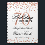 Cuaderno Rosa Gold 70.º Confetti libro de invitados de cump<br><div class="desc">Elegante Purpurina de oro del 70 aniversario de la fiesta de cumpleaños,  Confetti con una plantilla blanca. Fácil de usar y fácil de personalizar. ¡No te quedes sin el tuyo!</div>