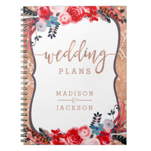 Cuaderno Rosa Gold Lace & Floral Elegant Wedding Planner