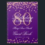 Cuaderno Rosa Gold Purple 80th Birthday Guest Book Confetti<br><div class="desc">Elegante Confetti,  Rosa del Partido de los Años 80,  Purpurina de Oro sobre la plantilla Purple. Fácil de usar y fácil de personalizar. ¡No te quedes sin el tuyo!</div>