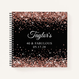 Cuaderno Rosa Gold Purpurina Black 40 y fabuloso invitado