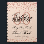 Cuaderno Rosa Gold Rubor 60th Birthday Guest Book Confetti<br><div class="desc">Elegante Purpurina de oro del 60 aniversario de la fiesta de cumpleaños,  Confetti,  en la plantilla rosa de Rubor. Fácil de usar y fácil de personalizar. ¡No te quedes sin el tuyo!</div>