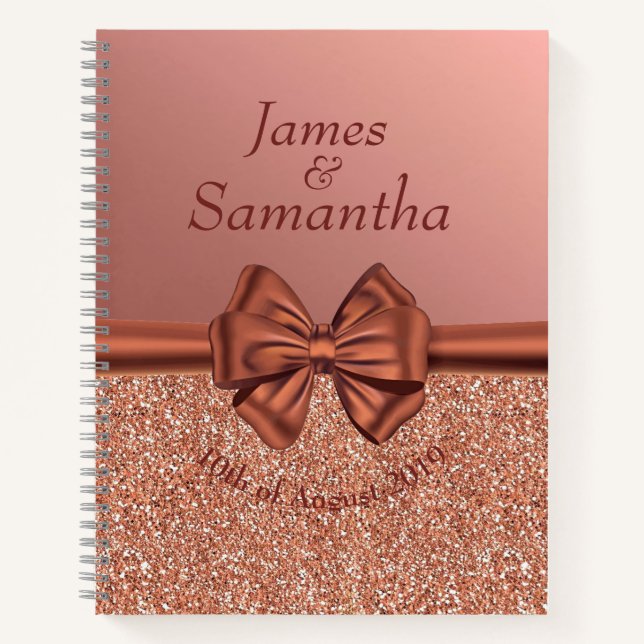 Cuaderno Rosa Gold Satin Bow - Planner (Anverso)