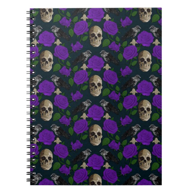 Cuaderno Rosa gótico oscuro y poco entusiasta Vines Raven S (Frente)