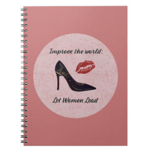Cuaderno Rosa inspirador deja que las mujeres lideren