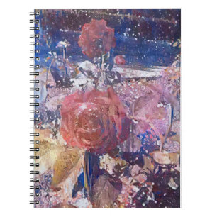 Cuaderno rosa jardin medianoche foto realzada